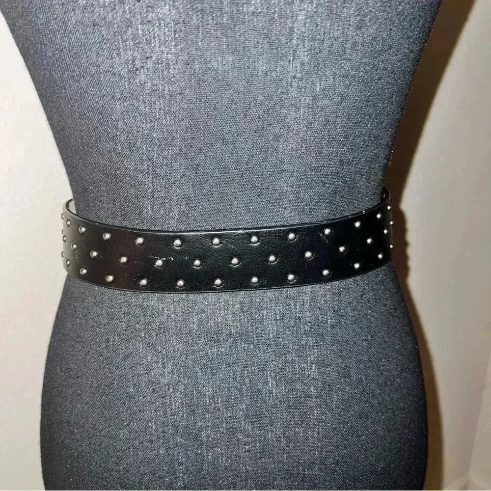 Target Wild Fable Women’s Black Vegan Belt with Copper Tone Buckle Studs Size XS